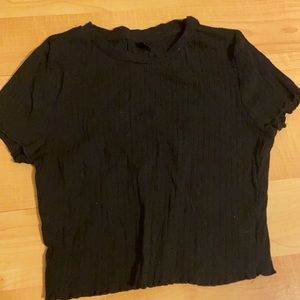 Medium, lettuce trim rib-knit tee